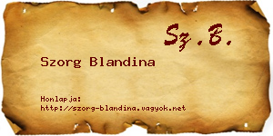Szorg Blandina névjegykártya